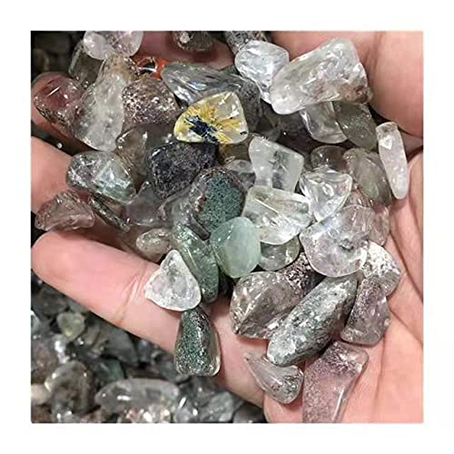 Pietra Naturale da Giardino in Cristallo lodolite Ghiaia di Cristallo Fantasma Verde for la Decorazione Domestica 100 g 9-12 mm Raccolta domiciliare