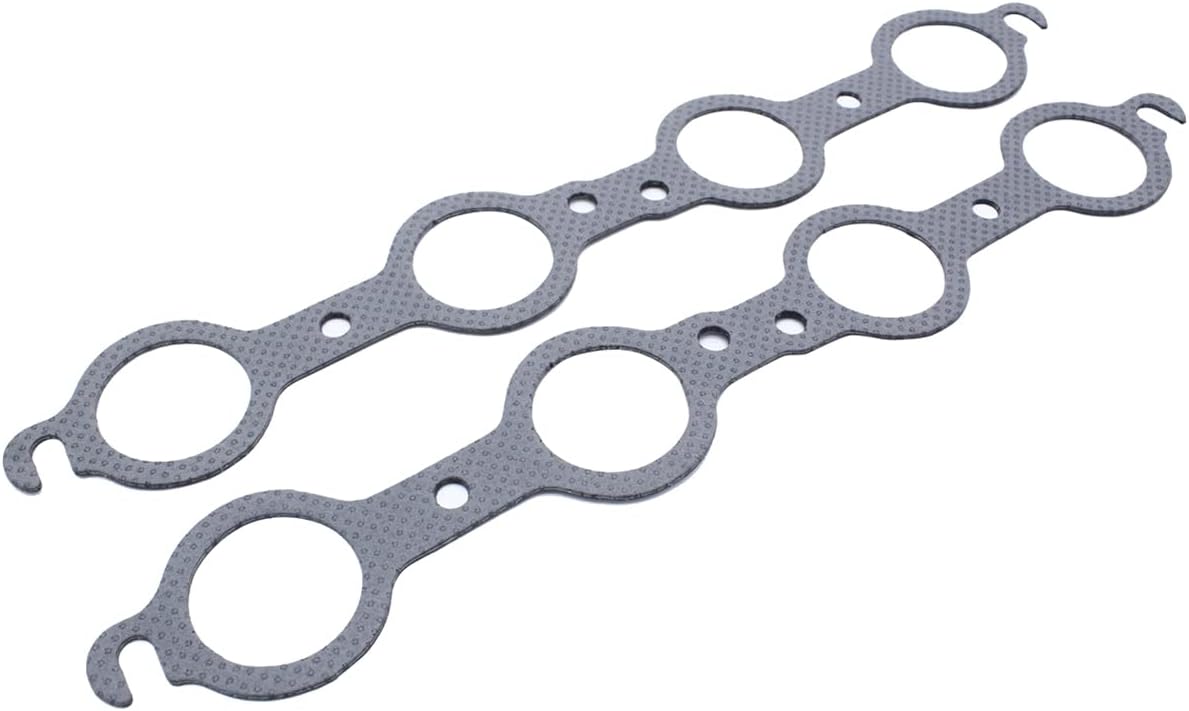 1 Set SHLPDFM Exhaust Manifold LS Swap Cast Iron Raw Exhaust Manifold Headers Fits for Chevrolet LS1LS2LS3 4.8L 5.3L 6.0L WITH All Gaskets and Hardware and Flanges