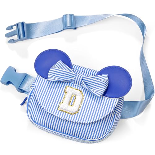 Image of Birthday Gifts for Kids Girls - Birthday Gifts for 4 5 6 7 8 Year Old Girls, Initial Crossbody Bag Letter Belt Bag Fanny Pack Sling Bags Purse for Girl Kids Blue D