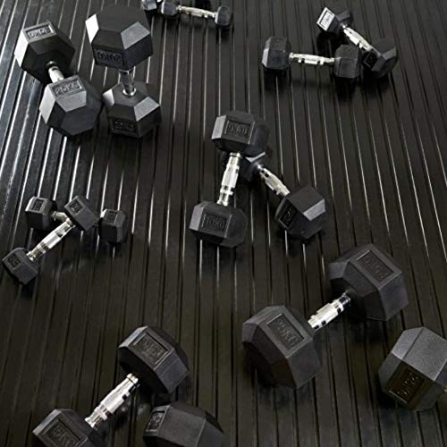 Image of PMG Fitness Rubber Bouncer Dumbbell, Pack of 2, Rubber Coated (2Pcs X 7 5 Kgs) Fixed, Black