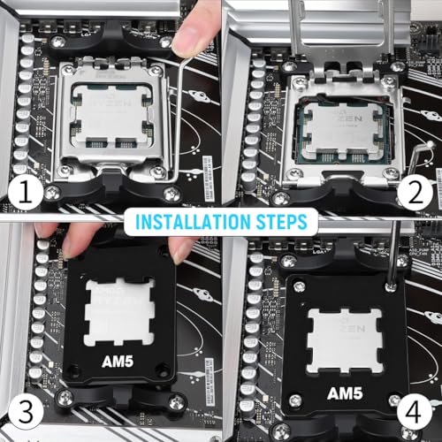 Image of ZORBES Aluminum Integrated CPU Holder for AMD AM5 ASF CPU Anti-Bending Contact Frame with 4Pcs Screws & 1x Screwdriver, 69x53x5mm