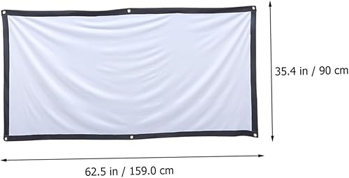 Miniatura 9 de Kisangel Poliéster Anti-Arrugas Superficie Blanco Negro Con Ganchos Interior Exterior Teatro Cine Pantalla Set (4 Ganchos) Grosor Medio (70 Pulgadas