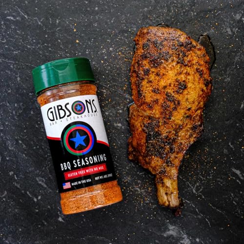Image of Gibsons Steakhouse BBQ Seasoning (6 Ounce Jar) - Original Cooking & Grilling Blend of Spices & Seasonings (Salt, Paprika, Brown & White Sugar, Garlic, & Onion) - No MSG & Gluten Free