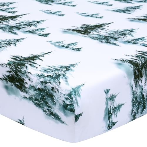 Image of JISEN Fitted Crib Sheets 1 Piece Soft Breathable Baby Crib Sheets for Standard Crib and Toddler Mattress Baby Bed Sheets for Crib for Baby Boys Girls Neutral 28x52 Inch Woodland