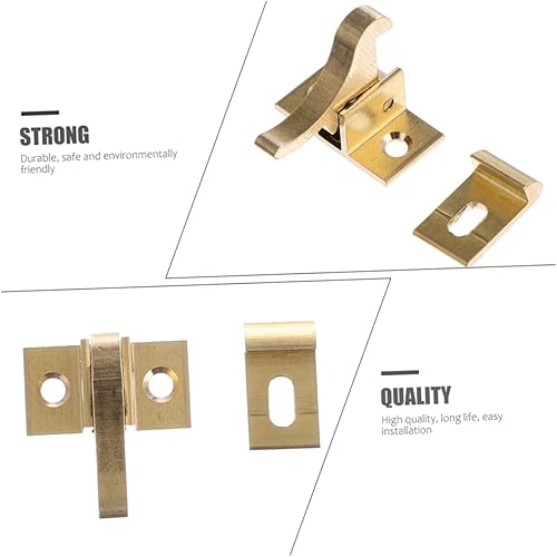 Miniatura 3 de Pestillos de puerta de gabinete Cierres de codo de latón para ventana, cierre de hebilla de ventana Rv para gabinetes, fácil montaje, cerradura