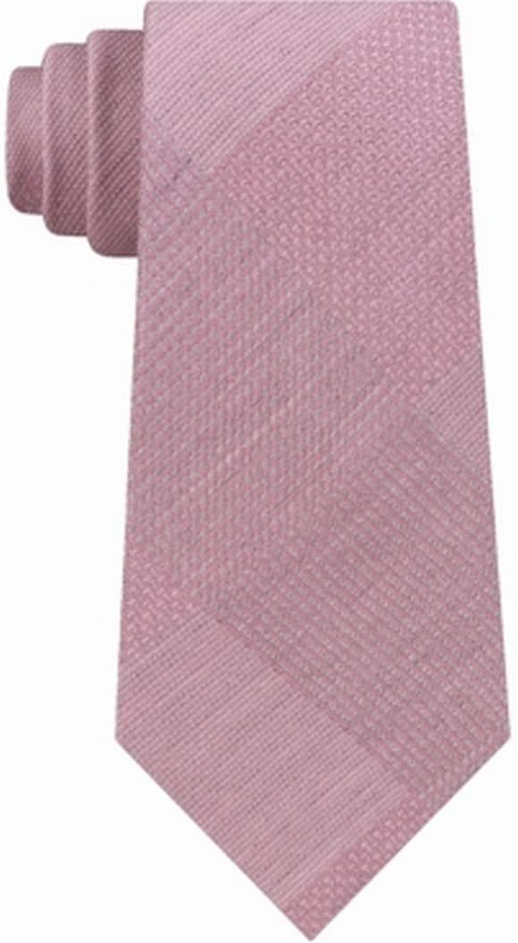 Kenneth Cole Mens Updated Glen Self-tied Necktie, Pink, One Size
