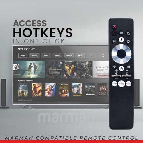 Image of marman Compatible with Haier TV Remote Control HTR-U29A Model Suitable for Smart 4K Full HD Ultra HD QLED Android Television with Bluetooth Voice Command and Google Assistant - Paring Must !