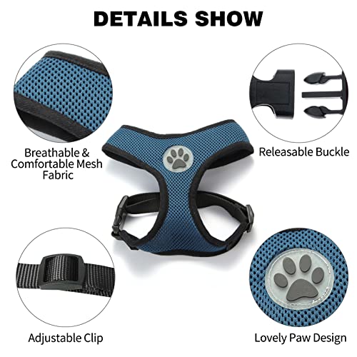 Bingpet Small Dog Harness - Breathable Mesh Puppy Cat Harnesses - No Pull Adjustable Dog Harness Dog Vest Harness For Small And Medium Dogs #TOP2