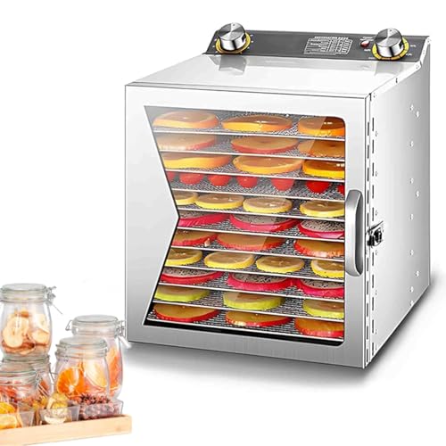 Liofilizador comercial, deshidratador eléctrico de alimentos, temporizador de 12 horas, control de temperatura de 30 a 90 °C, secador de frutas para cecina, verduras y golosinas para perros.,12Layer