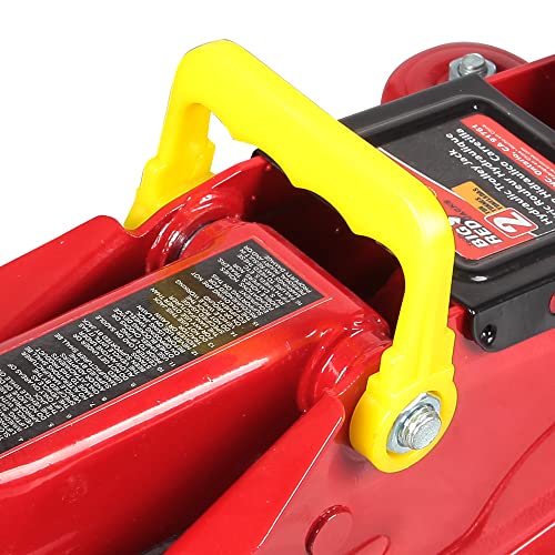 Image of Big RED TAM82012 Torin Hydraulic Trolley Service /Floor Jack with Blow Mold Carrying Storage Case, 2 Ton (4,000 lb) Capacity, Red
