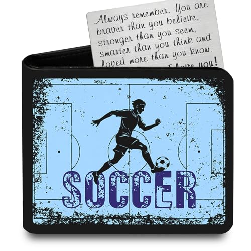 Image of Kids Wallet for Boys, Cool Wallets for Teen Son Ages 4 5 6 7 8 9 10 11 12 13 14 15 16, Leather Bifold Purse with Coin Pocket ID Window, Christmas Birthday Gift for Kid Men Boy Youth Guys