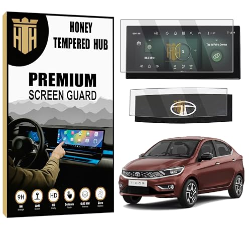 Image of Screen Guard For (TATA TIGOR 2025) 10.25 Inch Infotainment (Thin Bezels) + Steering Protector /Anti Scratch /TataTigor Car Digital Display Accessories [Not Tempered Glass]