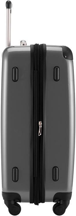HAUPTSTADTKOFFER - Alex - Luggage Suitcase Hardside Spinner Trolley 4 Wheel Expandable, 65cm, TSA, silver