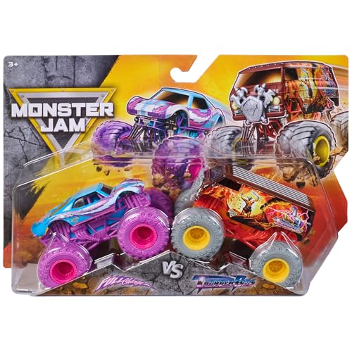 Monster Jam, Carga completa Against Thunder Monster Trucks juguete a escala 1:64 para niños a partir de 3 años