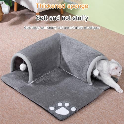 Cama para gatos tipo túnel para el salón con perros pequeños y conejos 4
