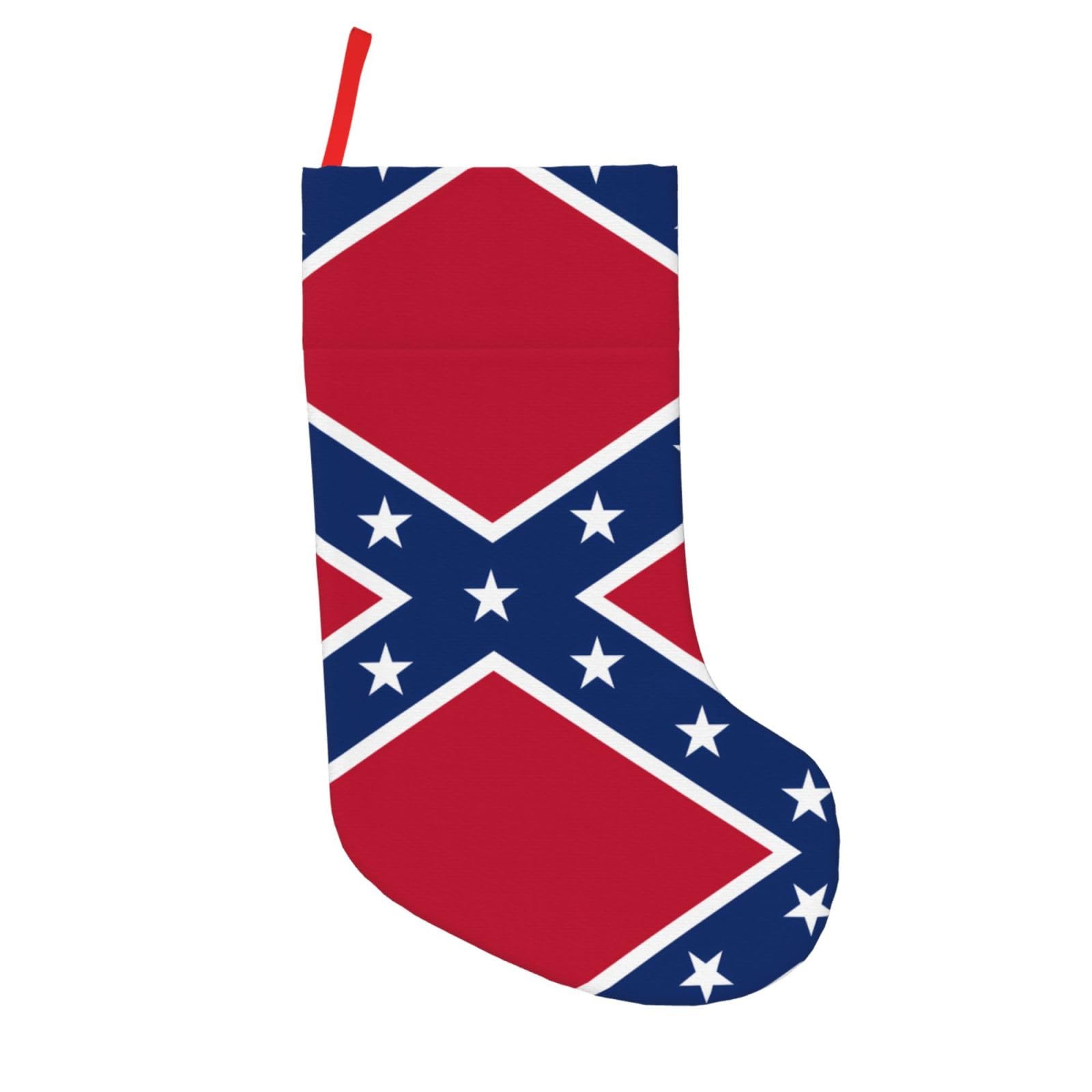 LGHHGY Confederate flag Full-Print 18in Christmas Stockings for Fireplace Hanging – Personalized Holiday Party Decoration