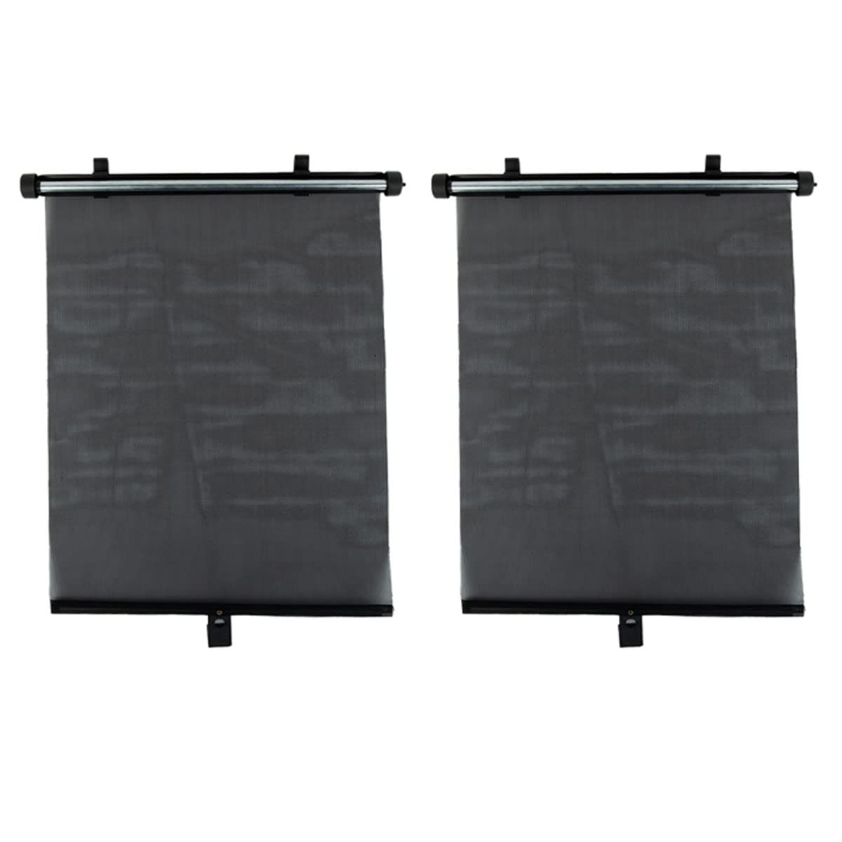 ARMYJY Parasol retráctil para ventana de coche, paquete de 2 parasoles enrollables para automóvil, con 6 ventosas, Negro