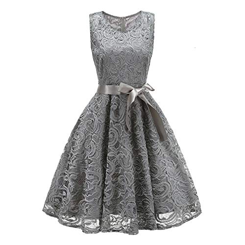 HHF Kleider 2020 Sommer-Neue Frauen-Kleid-Rundhalsausschnitt-Spitze Sleeveless Kleid-Elegantes beiläufiges Kleid Plus Size Cover
