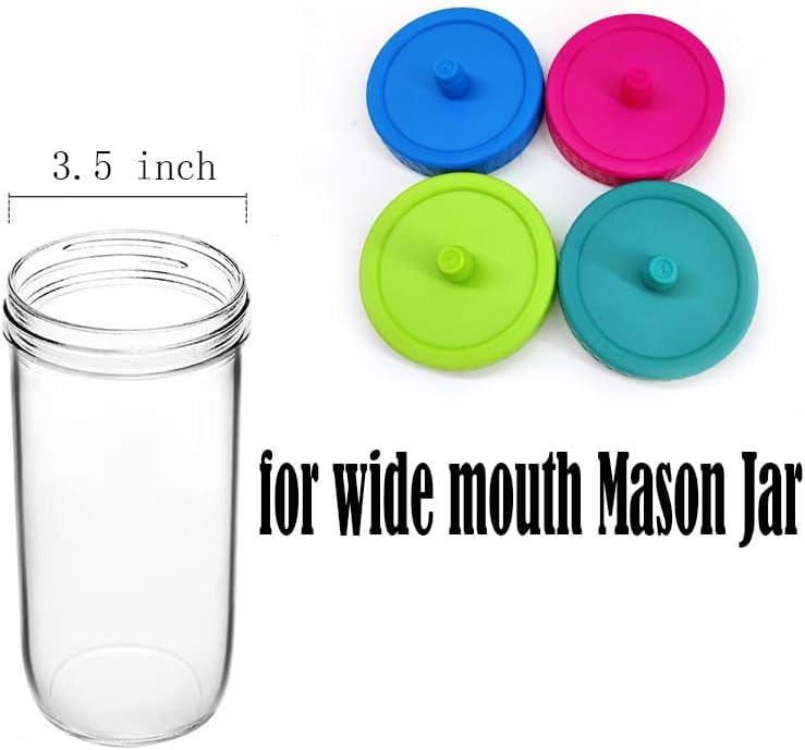 Mason Jar Fermentation Kit, NonSlip Grip Handle Fermentation 4pcs Glass Weights and 8Pcs Waterless Airlock Caps - for Fermenting Sauerkraut, Pickles, Kimchi in Wide Mouth Mason Jars (4) - Image 4