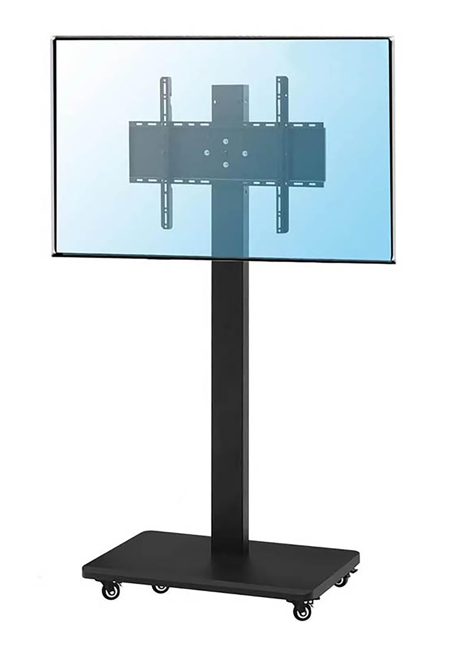 OLSKFUH Mobile Tv Cart For 32-65 Inch Tvs, Height Adjustable Rolling Tv Stand With Locking Wheels, Rolling Floor Tv Stand Holds Up To 50Kg/110Lbs,