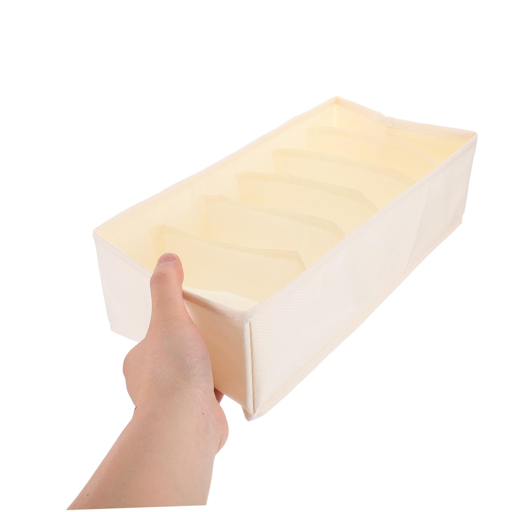 NOLITOY Organizador de Ropa Interior Masculina Beige de Tejido 6 Compartimentos, Set de 3 Piezas Multifuncional para Cajones, Solución Ahorradora de Espacio para Armario