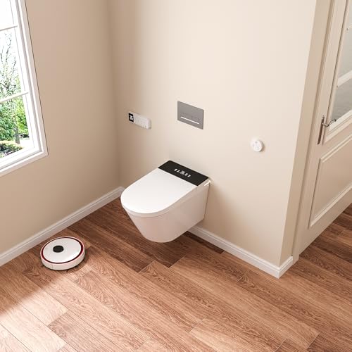 Image of #M1G - Smart Wall HungToilet, Elongated Wall Hung Toilet with Bidet Built In, Heated Seat, Warm Water Wash, Air Dryer, Auto Flush, Foot Sensor Flush, Auto Open and Close Lid