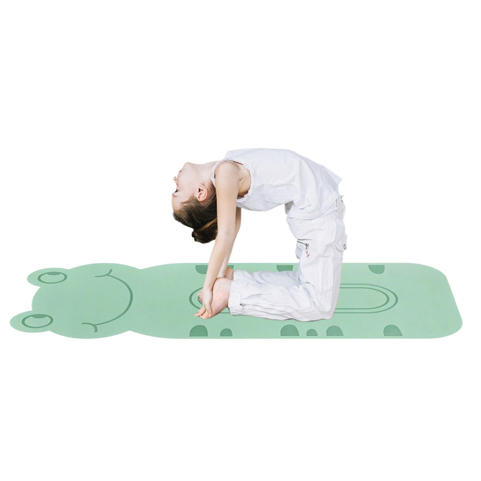 Tapete de yoga para niños, almohadilla de entrenamiento con diseño de animales de dibujos animados, tapete de yoga portátil, para fitness, dormitorio, estudio, sala de estar, oficina, gimnasio