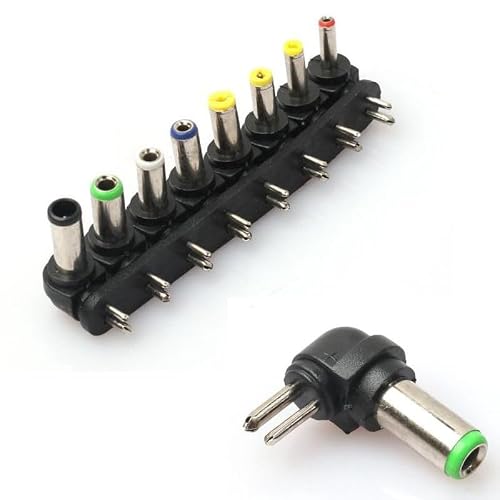 Puntas de adaptador de corriente 8pcs para PC portátil AC DC Cargador fino Conector Herramienta Piezas de repuesto Accesorios Kit de conversión