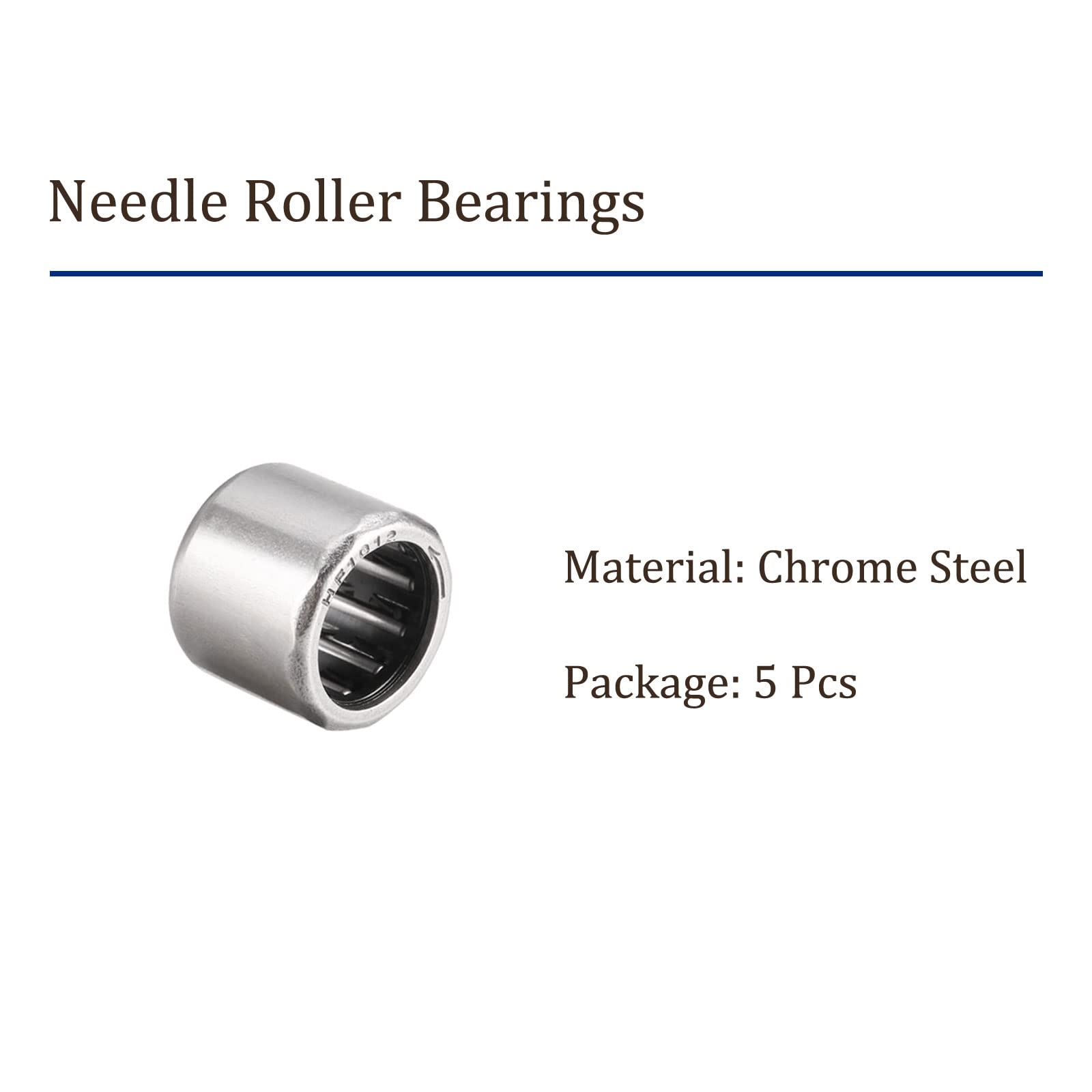 Produktbild von Sourcing Map 5x Nadellager HK1012 – Gezogene Schale, 10x14x12mm, ST14 Stahl, Für Getriebe Und Pumpen