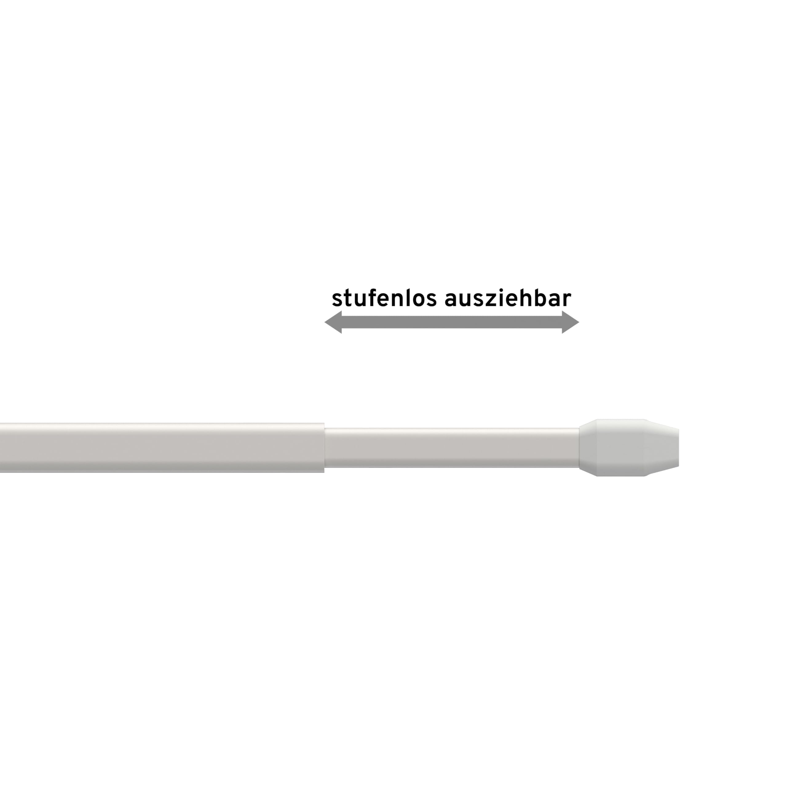 Interdeco Vitragestangen mit Klebehaken/Scheibenstangen Weiß (4 Stück), ausziehbar 80-140 cm