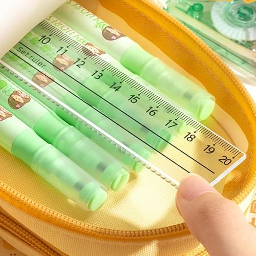 Image of WORSHIPER Cute Backpack Style Pencil Case with Visible Display Window, Multi-Layer Large Capacity Stationery Organizer for Kids & Students (SODA Crackers-Yellow POCH)