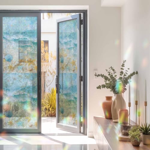 Película decorativa para ventana azul 17.7 x 78.7 pulgadas miniatura 2