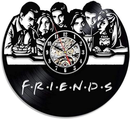 Horloge murale Friends en vinyle avec éclairage LED rétroéclairé
