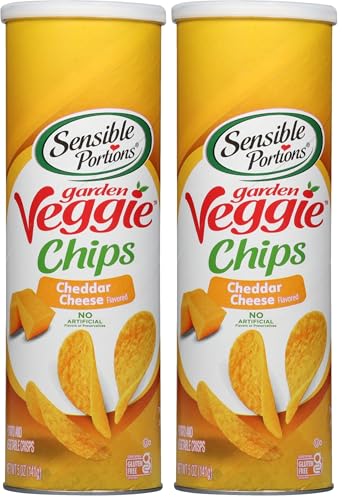 Sensible Portions Stacked Garden Veggie Chips, Cheddar Cheese, 5 oz (Pack of 2)