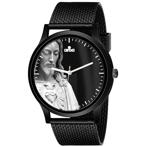 AROA Watch New Watch for Grey Statue Jesus Model : 596 Black Metal Type Analog Black Strap Watch Black Dial for Men Stylish Watch for Boys (B0C69GPBKZ) Amazon Price History, Amazon Price Tracker