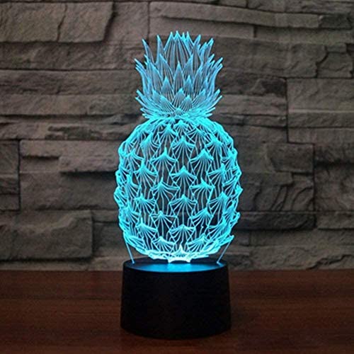 Lampe de nuit à illusion d'optique 3D en forme d'ananas - 7 couleurs Ananas- Lampe tactile LED - Lampe décorative pour la maison - Superbe illusion d'optique visuelle Cover