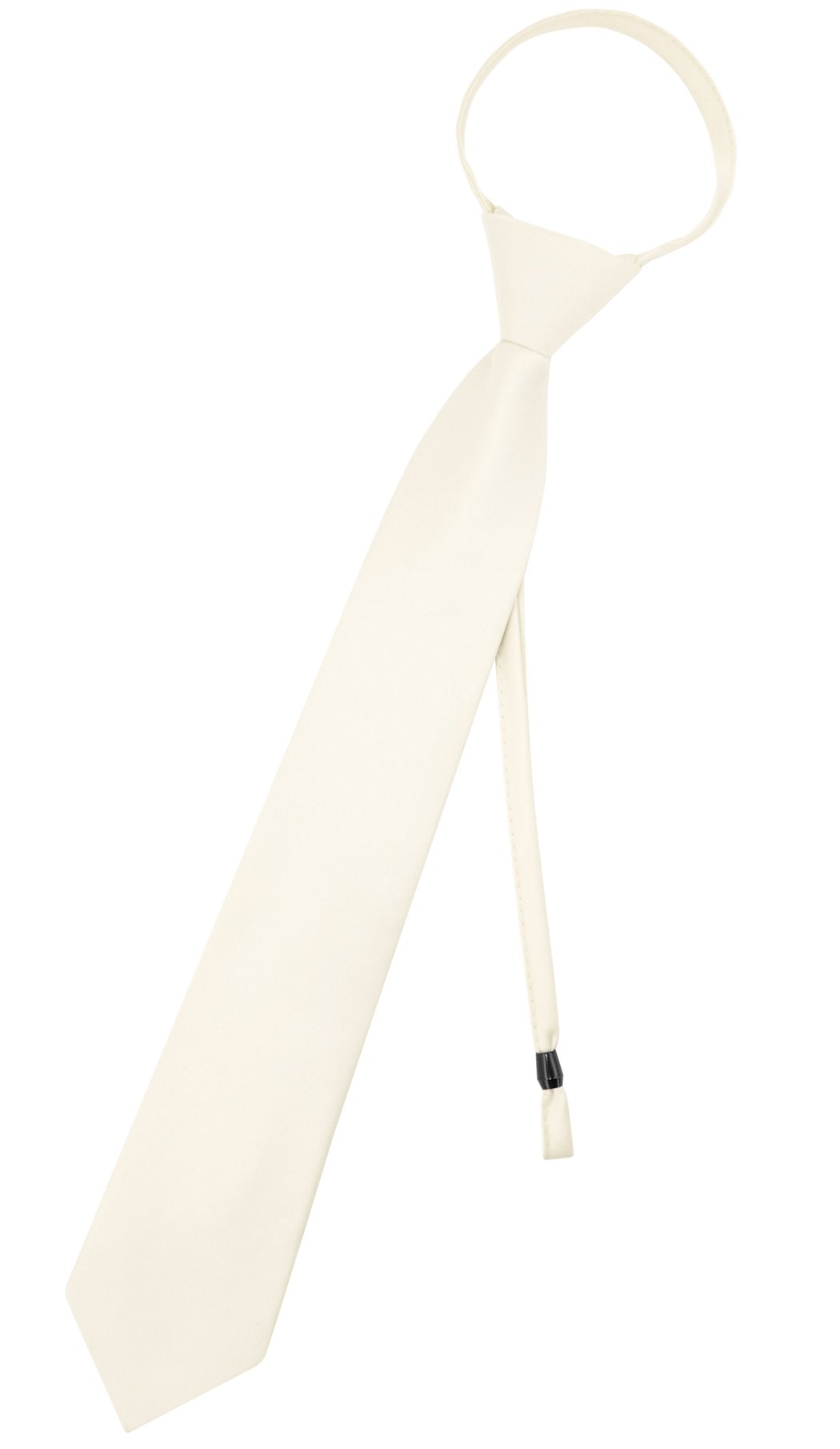 Vesuvio Napoli PreTied Men's Necktie Solid OFF WHITE Color Mens Zipper Neck Tie