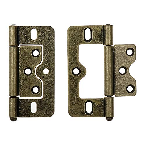 Lc Lictop Non-Mortise Door Hinges Antique Bronze 3 Inches Butterfly Door Hinges 6Pcs #TOP1