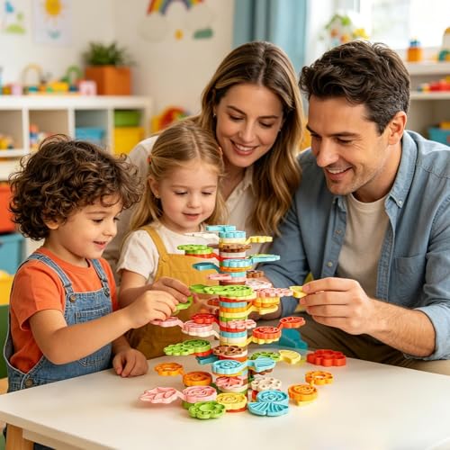 Evita caídas con bloques apilables arco iris para equilibrio seguro de niños 2
