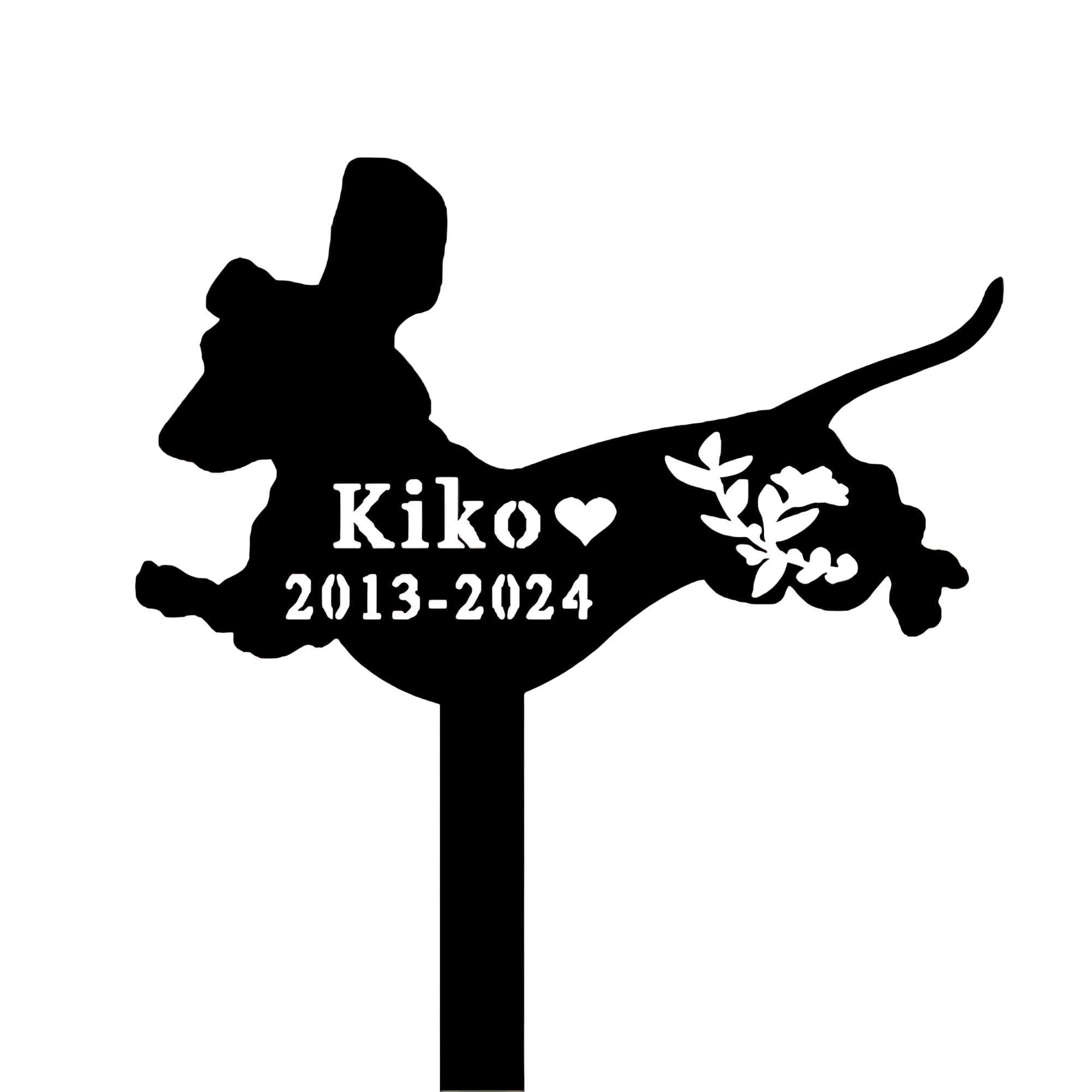 SHAREMORE Dachshund Metal Sign - Custom Personalized Garden Decor with Stakes - Pet Memorial Grave Markers Dog Large Size - Best Love for Your Pet