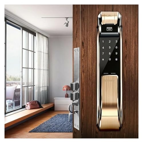 Compatible for Samsung SHS-P718 Fingerprint Digital Door Lock Push/Pull Door Lock Security Home Lock Wooden Password Lock for Home(Pull)