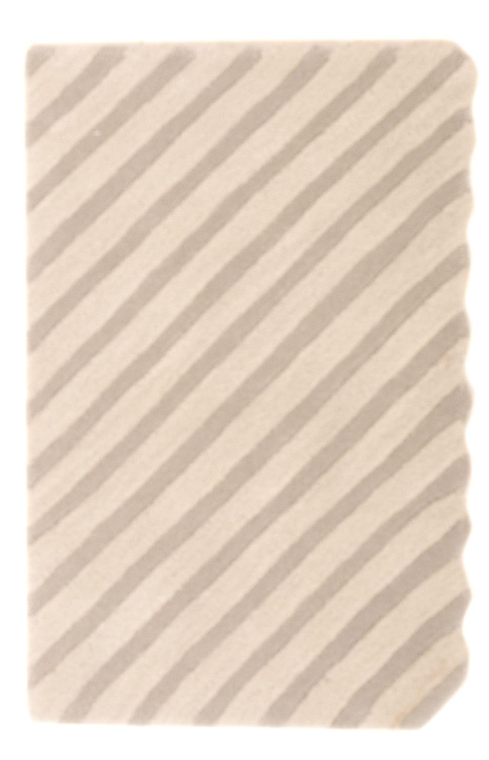 Morgenland Wollteppich Naturals Handgetuftet 100% Schurwolle Streifen Beige 91 x 61 cm Rechteckig Schlafzimmer, Kinderzimmer