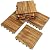Solid Wood Interlocking Flooring Tiles (Pack of 10, 12" x 12"), Acacia Deck Tiles, Floor Tiles for Both Indoor and Outdoor Use, Waterproof All Weather 6 Slat (Pack of 10, Natural Color)
