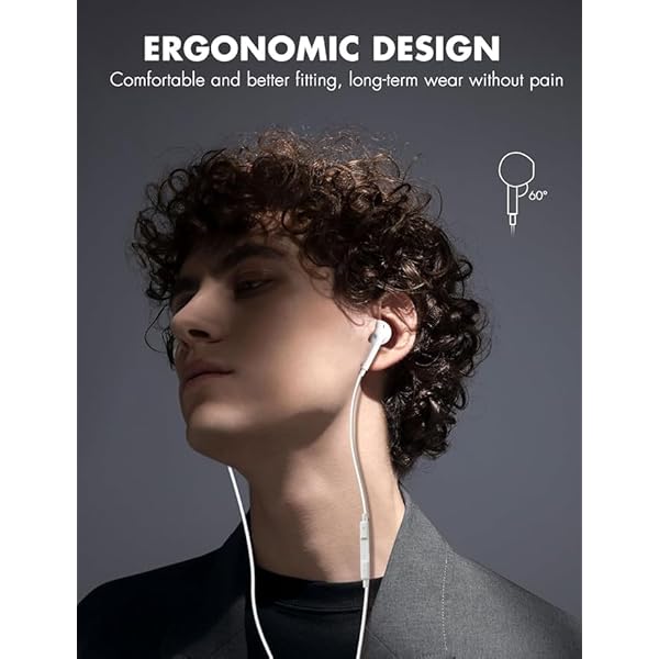 2 Pack Wired Earbuds Noise Isolating Fit Headphones Earbuds Wired 3.5mm, Built-in Microphone Call (Black & White) - Image 7