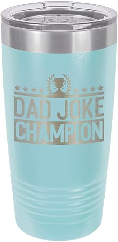 Miniatura 11 de Papá Broma campeón negro 20 oz vaso de bebida con popote Taza de viaje grabada con láser Comparar con Yeti Rambler Idea de regalo papá