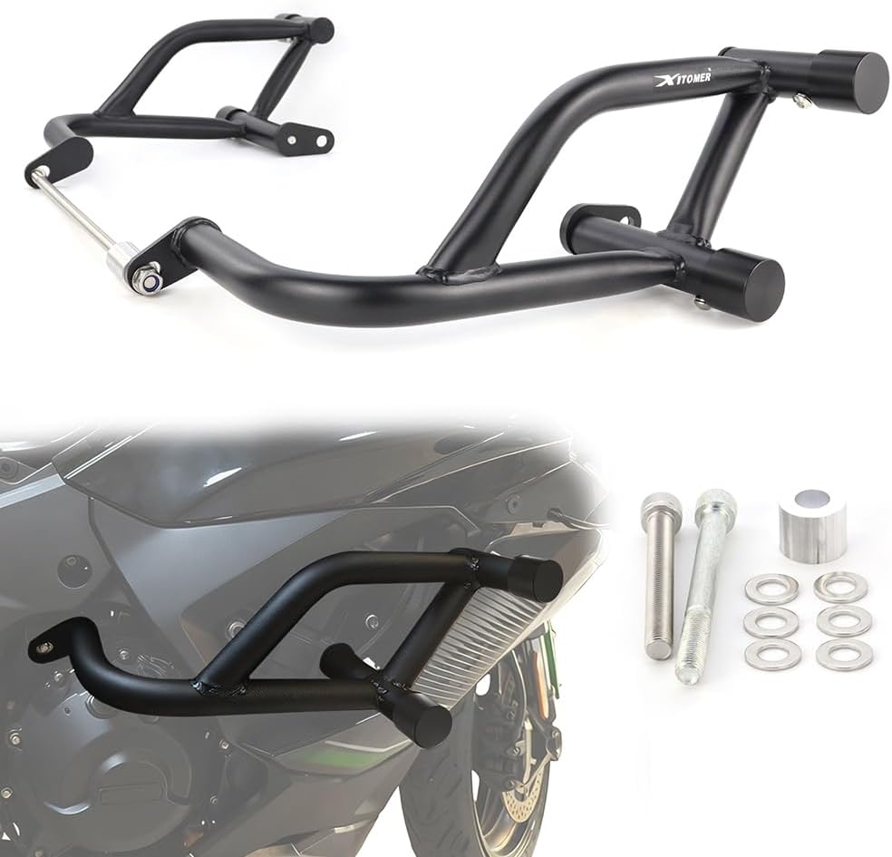 Crash Cage & Engine Guard Fit for Ninja 1000SX 2020-2024 & Ninja 1100SX 2025 Race Rail Stunt Cage with POM Sliders Heavy-Duty Highway Bar Frame Protection