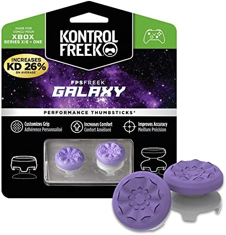 KontrolFreek FPS Freek Galaxy Purple for Xbox One and Xbox Series X Controller | 2 Performance Thumbsticks | 1 High-Rise, 1 Mid-Rise | Purple
