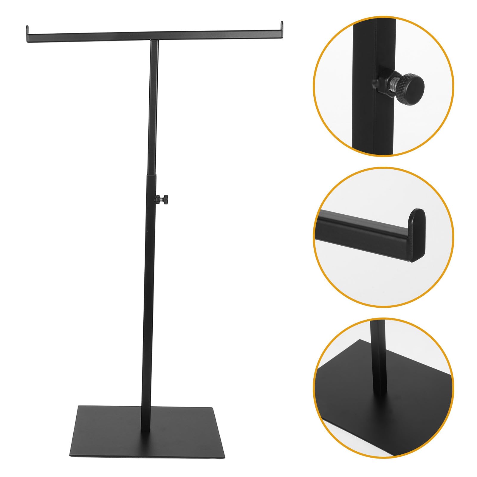 Expositor Ajustable de Acero Inoxidable para Bolsos y Corbatas Gancho Resistente Negro para Colección y Armario, No Se Deforma ni Rompe