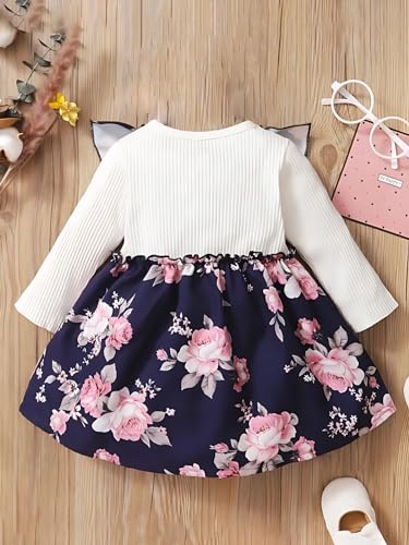 Image of Buy & Try by Dharmikaay Girl's Lycra Floral Printed Frock Dress for Girls Short Frock Baby Princess Western Dresses| Stylish Fancy Kids Clothing for New Year, Fashion.