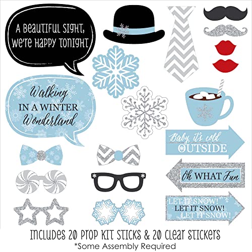 Big Dot of Happiness Winter Wonderland Photo Booth Props #TOP8